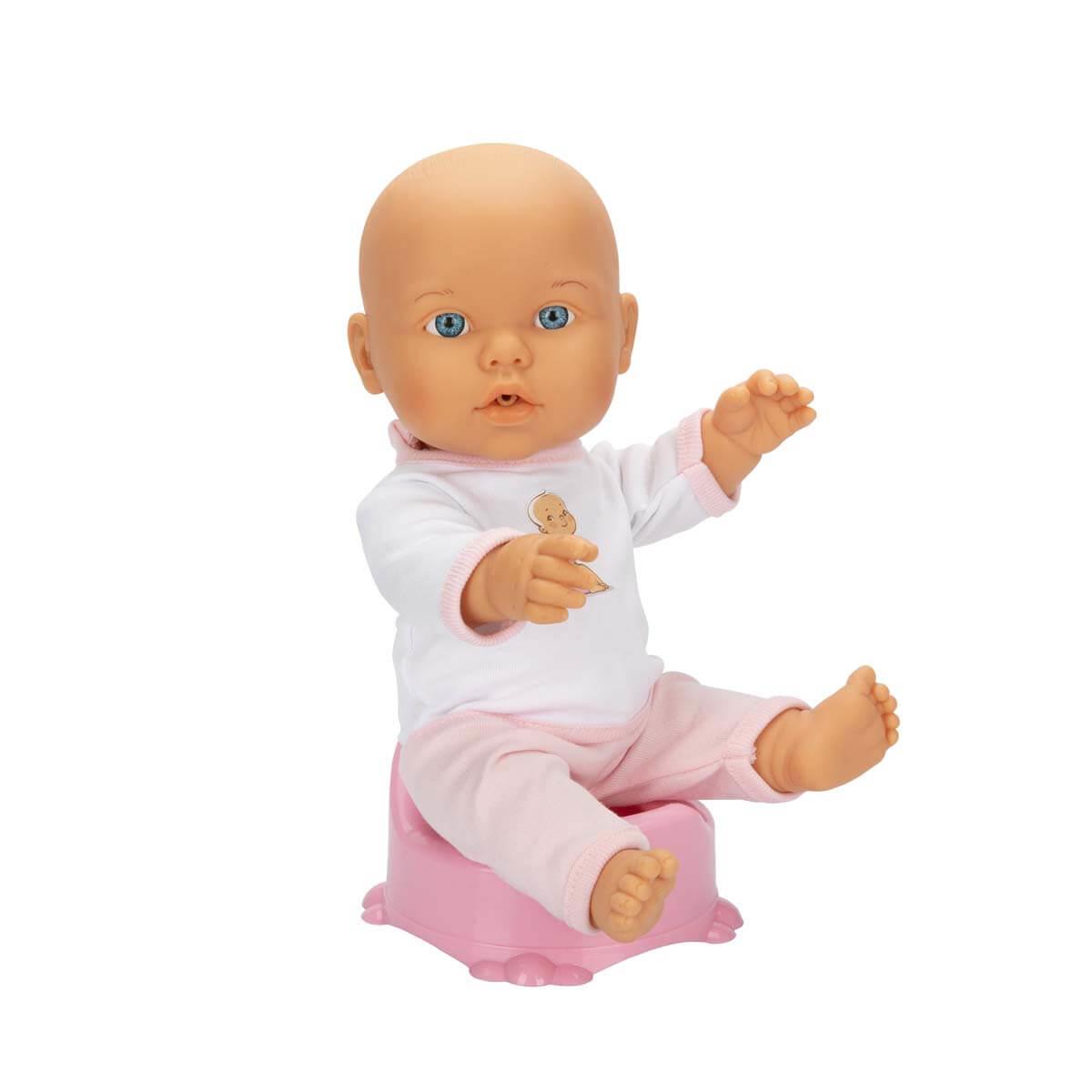 SESLI BEBELOU TUVALET ZAMANI BEBEK SETI 32 CM PEMBE Diğer S01030141 P