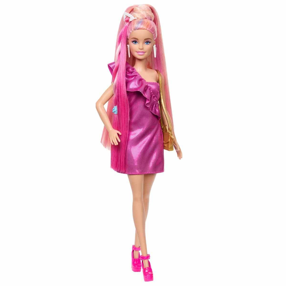 Barbie Upuzun Muhteşem Saçlı Bebekler Pembe Saçlı Bebek JDC85 Barbie JDC85