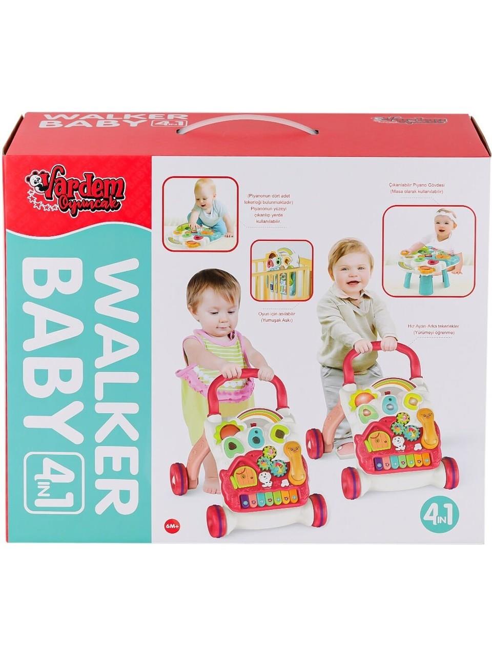 VARDEM PIYANOLU 4IN1 PEMBE BEBEK YURUTECI (PEMBE) Diğer BIB 6018