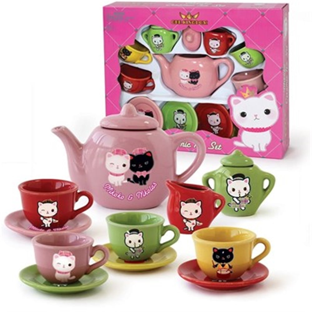 13 Parça Renkli Porselen Çay Seti