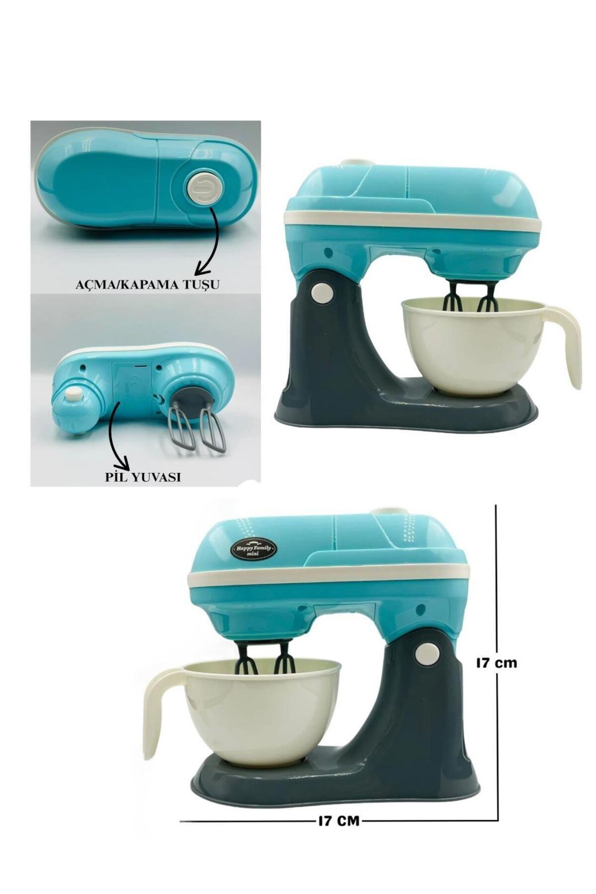 Kutulu Işıklı Pilli Büyük Boy Mikser Mavi Vardem LS820Q69