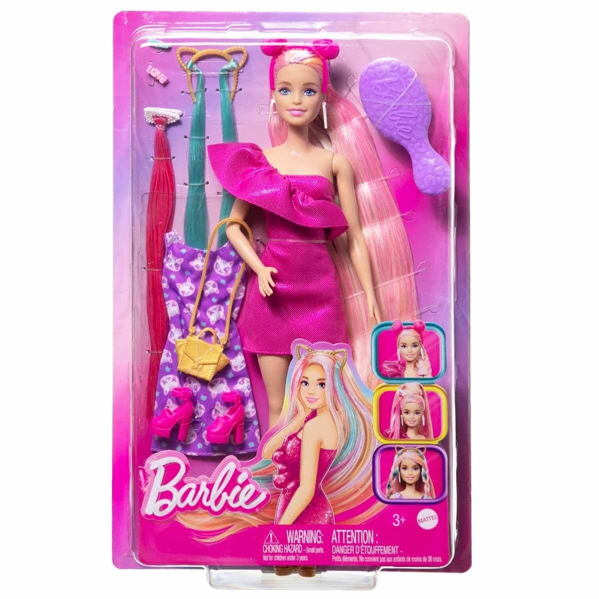 Barbie Upuzun Muhteşem Saçlı Bebekler Pembe Saçlı Bebek JDC85 Barbie JDC85