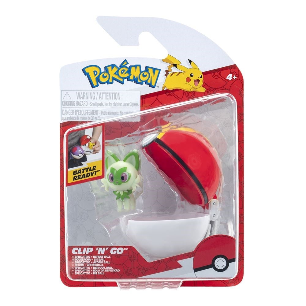 Pokémon Clip 'n' Go Poké Topu ve Figür Seti Sprigatito + Repeat Ball 95057 C-PKW4151 Pokemon PKW4151