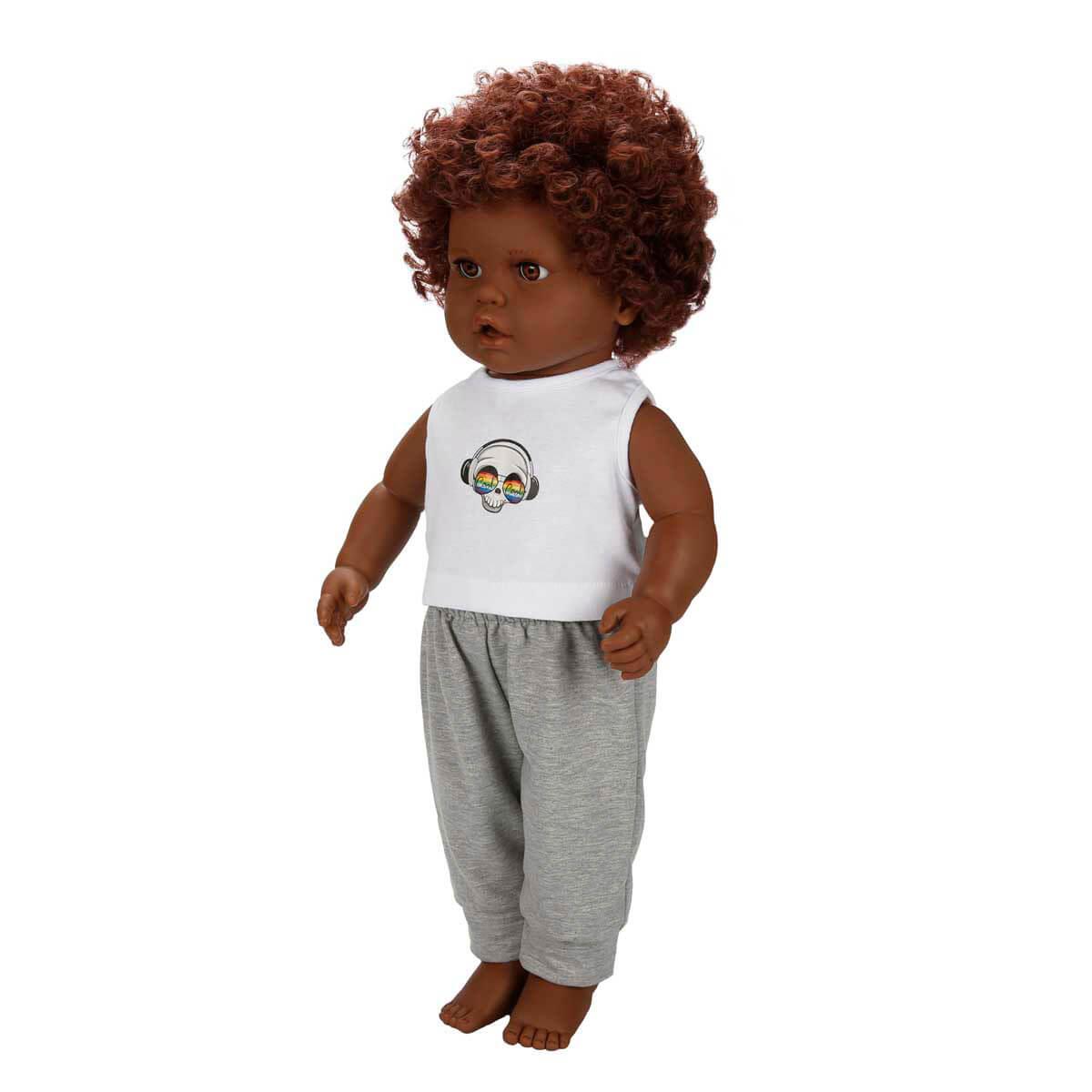 DADA KIVIRCIK SACLI BEBEK 60 CM GRI ESOFMANLI Diğer S01060091 G