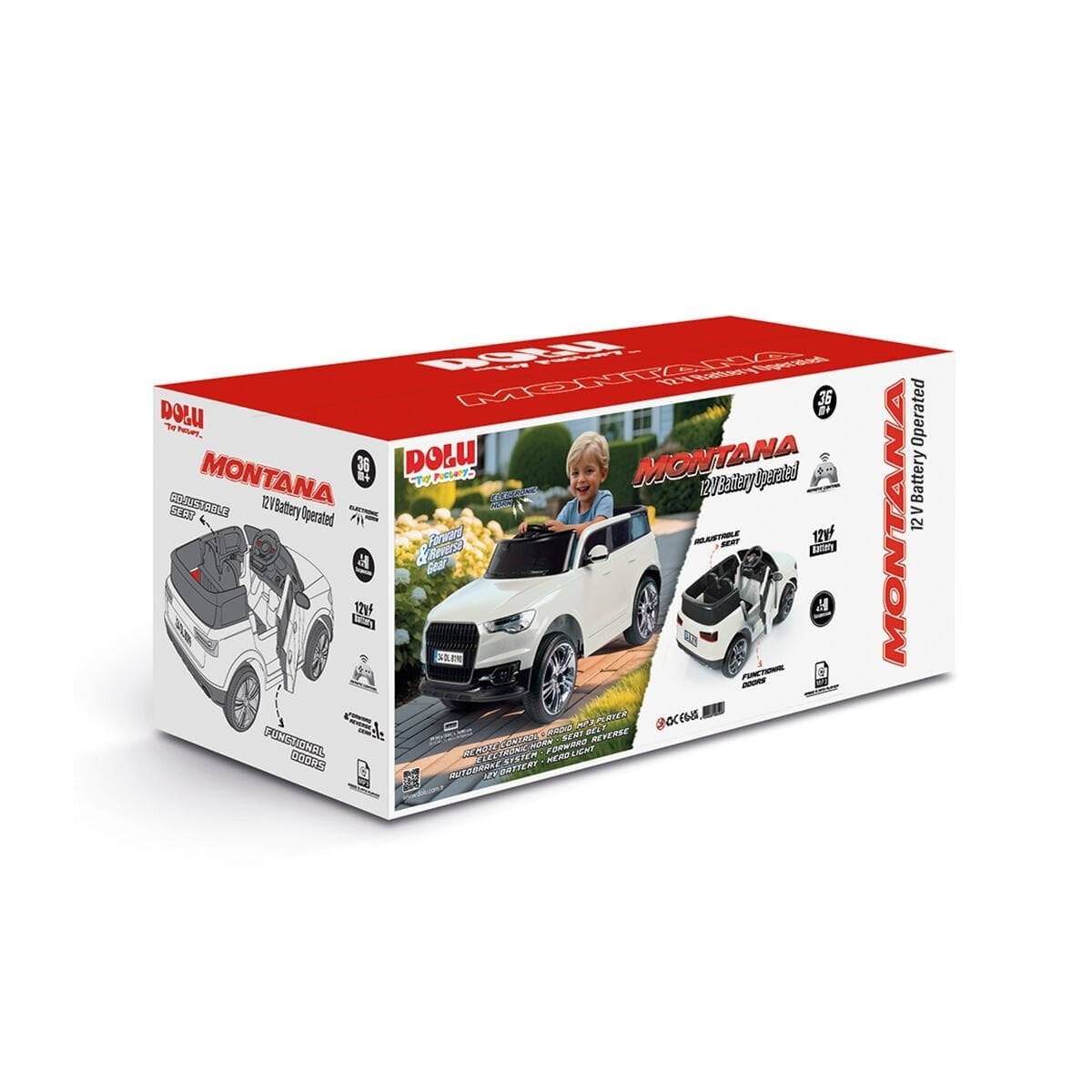 DOLU MONTANA UZAKTAN KUMANDALI AKULU ARABA 12V BEYAZ 8190 Diğer DL 8190