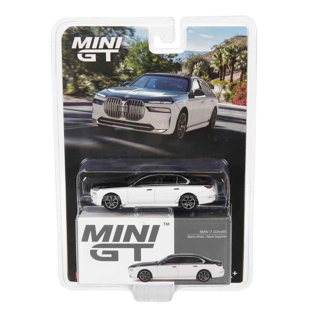 MINI GT 1:64 BMW I7 XDRIVE60 ALPINE WHITE / BLACK SAPPHIRE MGT00959 Diğer MGT00959
