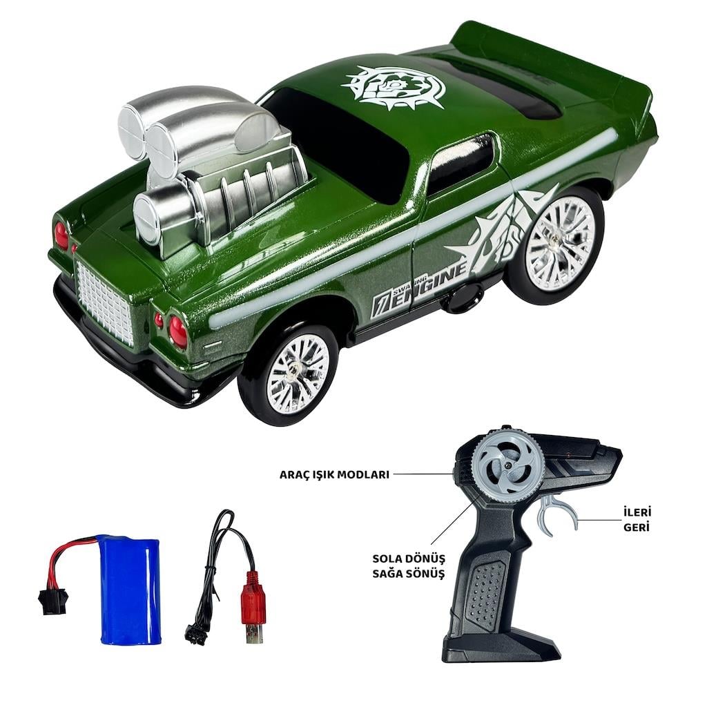 VARDEM UZAKTAN KUMANDALI FULL FONKSIYON SARJLI ISIKLI 2.4G CRAZON (CILGIN) DRIFT ARABA YESIL Diğer SC 333 TJ24161B Y