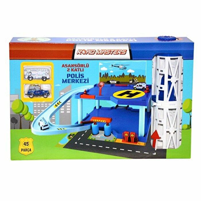 Road Masters İki Katlı Kule Asansörlü Polis Garajı Mega Oyuncak MGA01669