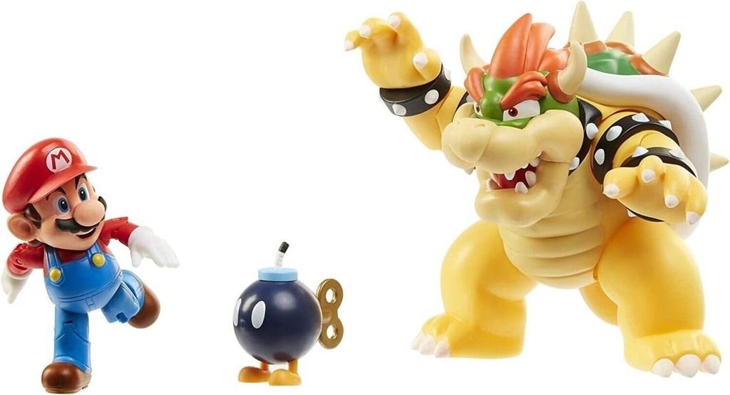 NINTENDO SUPER MARIO WAVE 1 MARIO VS BOWSER DIORAMA SETI 15CM 10175 Diğer NESL 10175