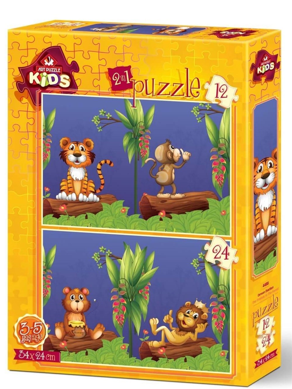 Art Puzzle Orman Dostları 2'li 12+24 Parça Yapboz HD 4488 Art Puzzle HD 4488