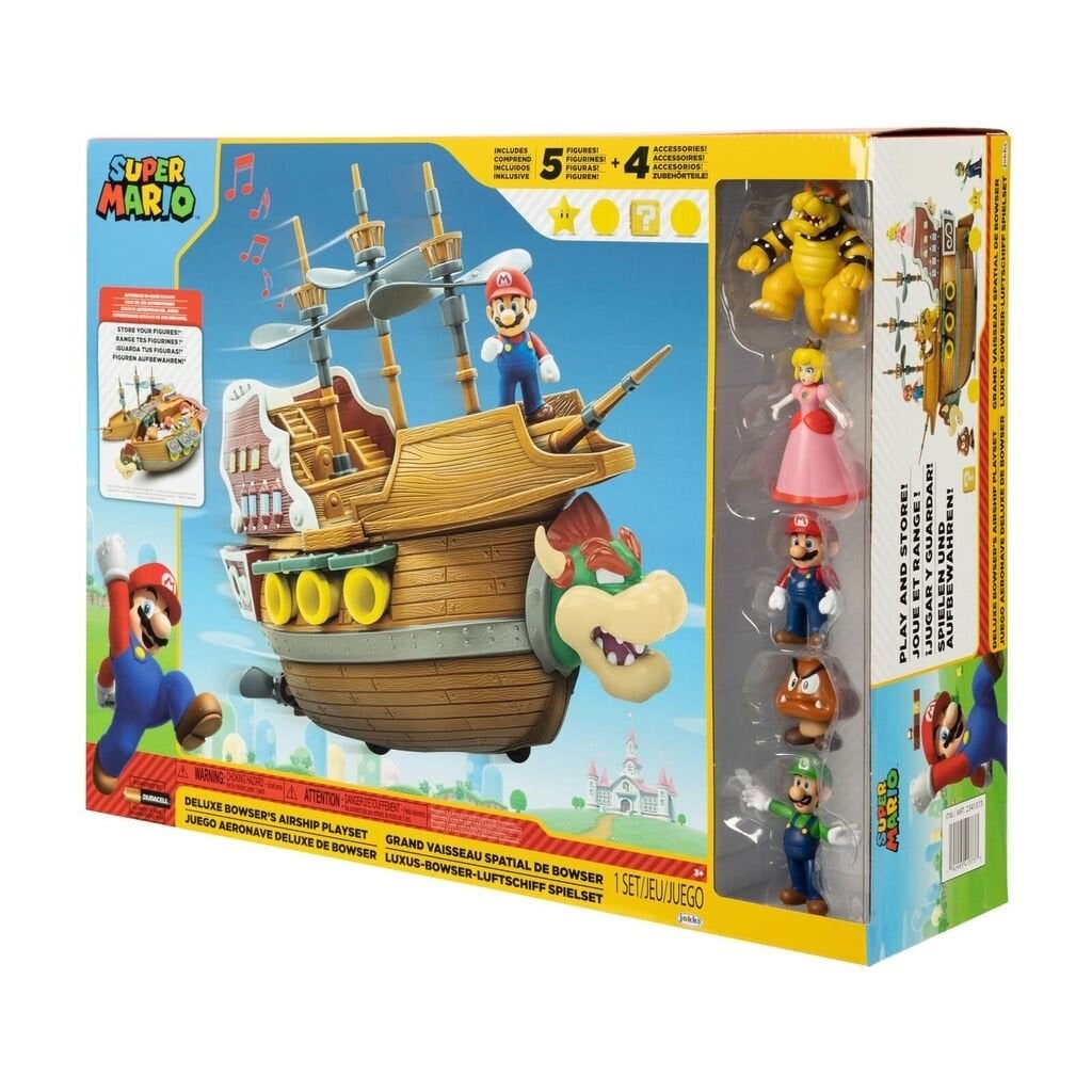 NINTENDO SUPER MARIO DELUXE OYUN SETI BOWSER SHIP DAHIL 5 FIGUR 6.5 CM 13258 Diğer NESL 13258