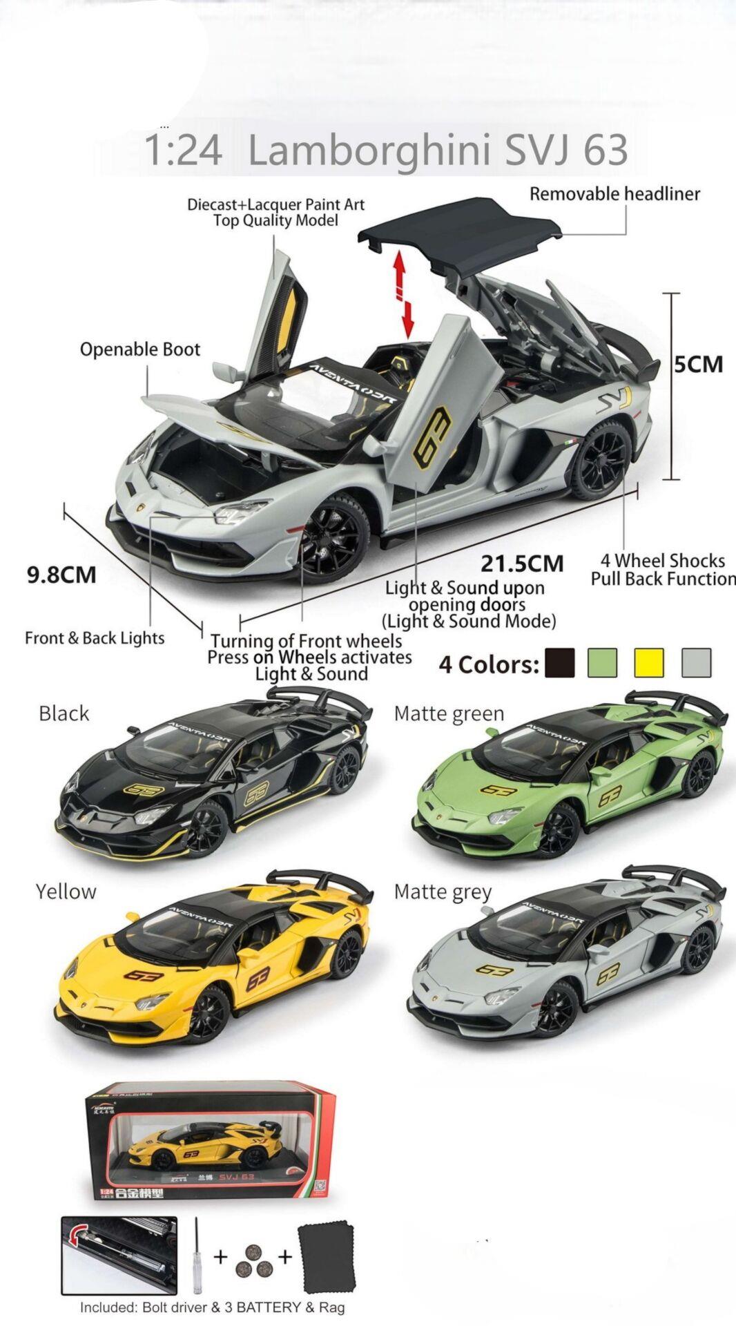 LAMBORGHINI 1:24 ISIKLI SESLI KUTULU DC24303 Diğer KZL DC24303