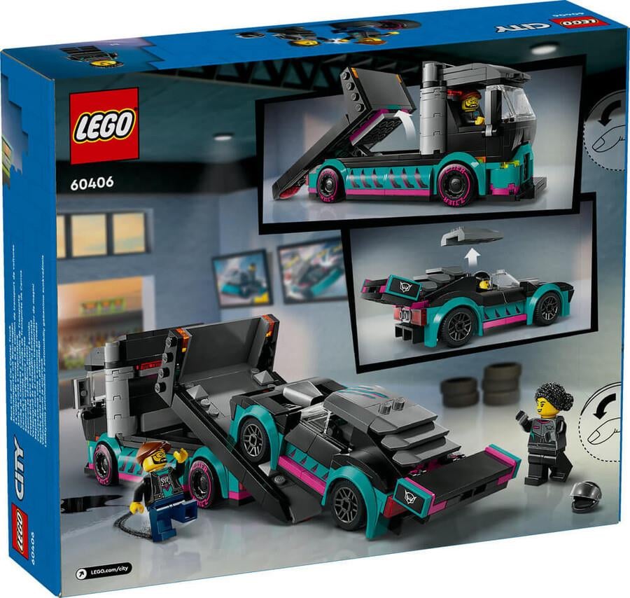 LEGO City Yarış Arabası ve Araba Taşıyıcı Kamyon 60406 Lego LSC60406