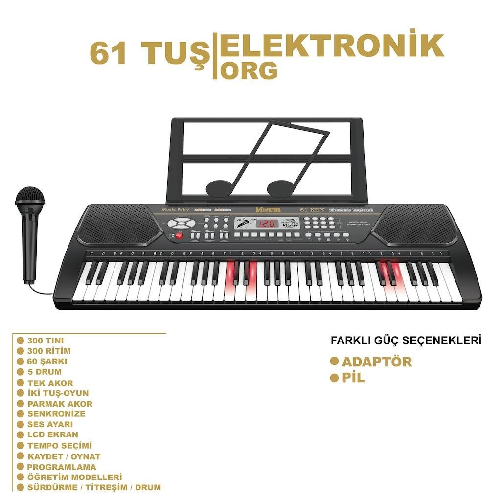 VLEKTRO 61 TUSLU ISIKLI BUYUK BOY ELEKTRONIK GITAR Diğer TFL 328 21