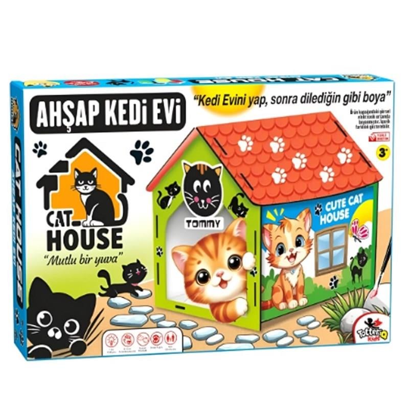 Ahşap Kedi Evi Boyama Diğer TOT 3006
