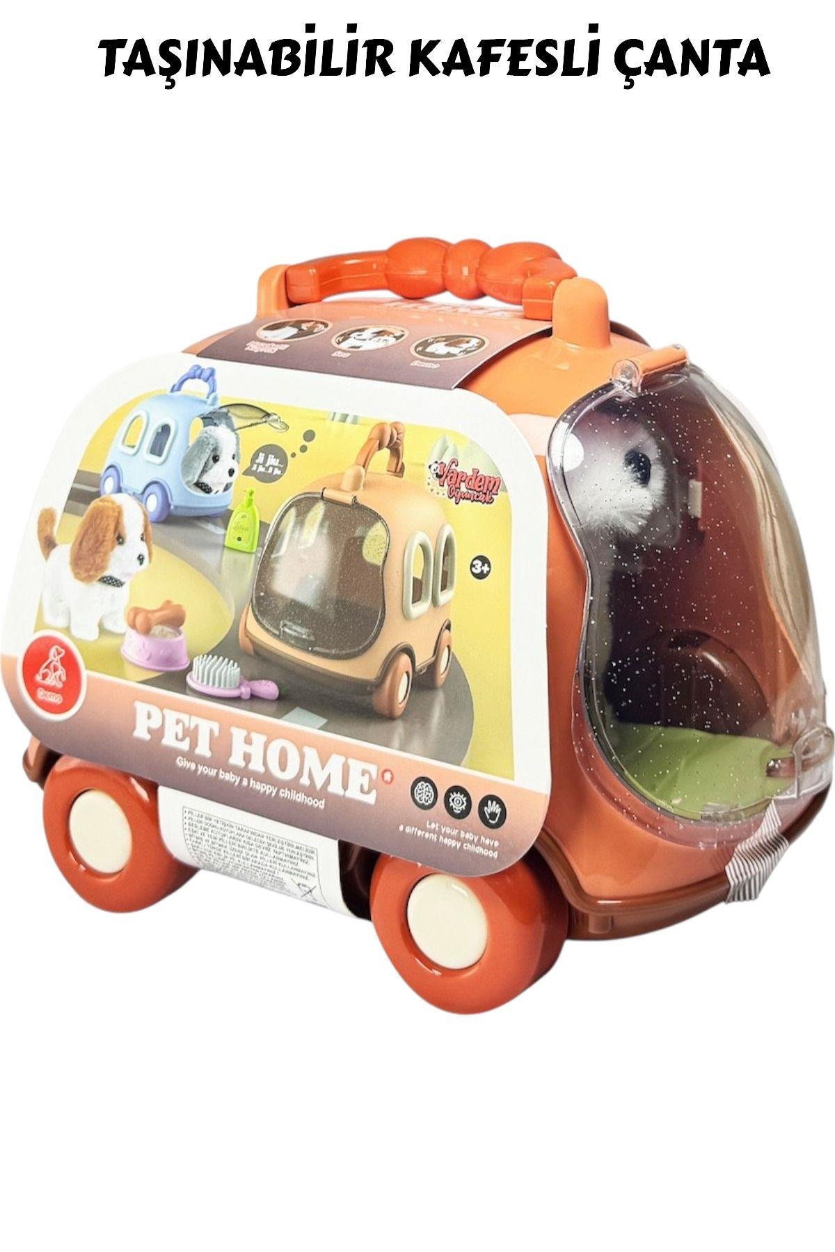 SESLI HAREKETLI KOPEK VE ARABA CANTA KOPEK EVI KAHVE Diğer JND 6802 K