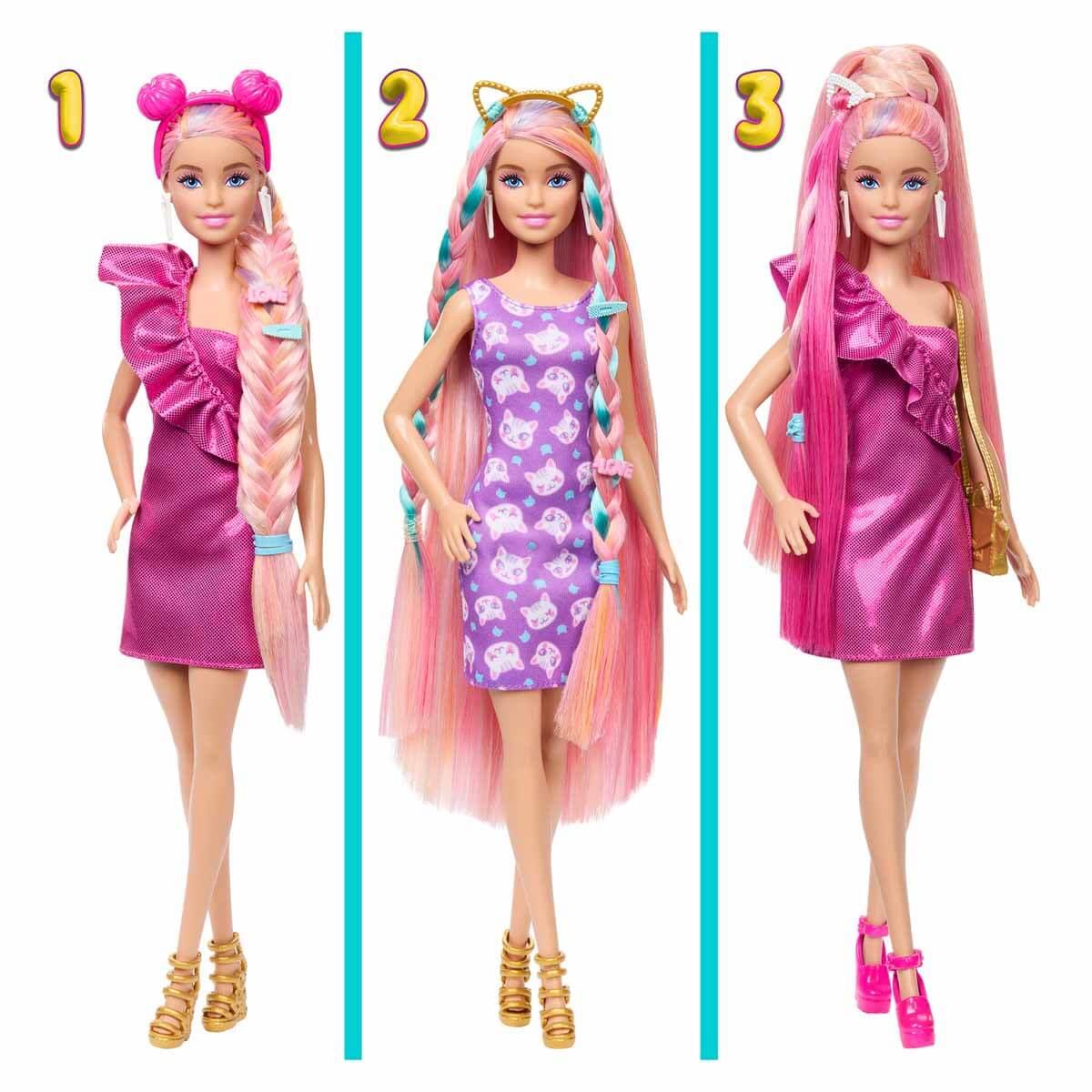Barbie Upuzun Muhteşem Saçlı Bebekler Pembe Saçlı Bebek JDC85 Barbie JDC85