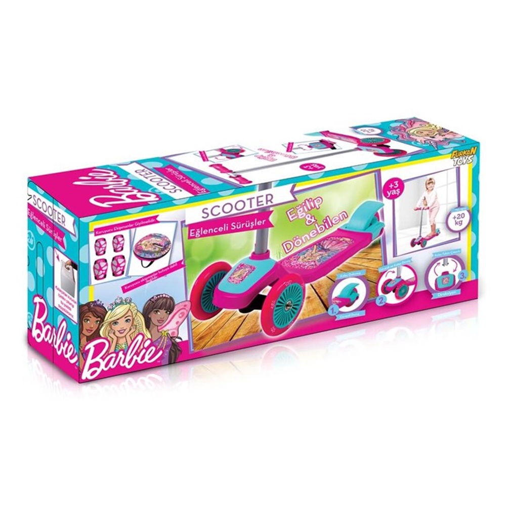 Barbie 3 Tekerli Frenli Scooter
