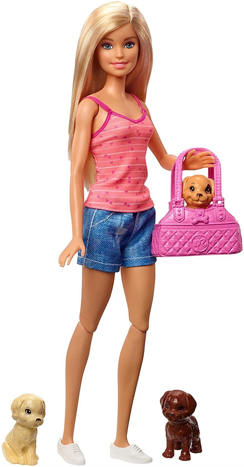 Barbie Bebek ve Aksesuarları 3 Yavru Köpekli Oyun Seti GDJ37 Barbie GDJ37