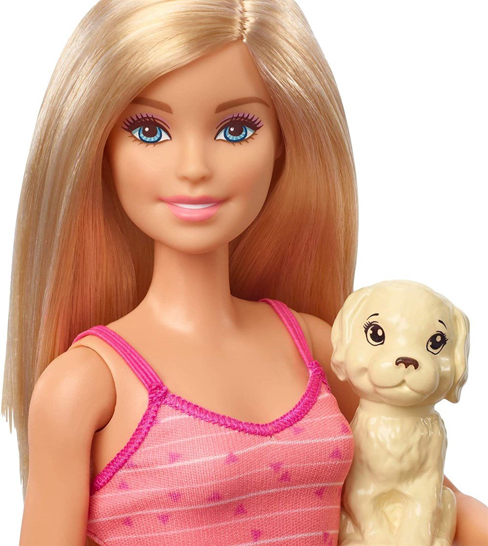 Barbie Bebek ve Aksesuarları 3 Yavru Köpekli Oyun Seti GDJ37 Barbie GDJ37