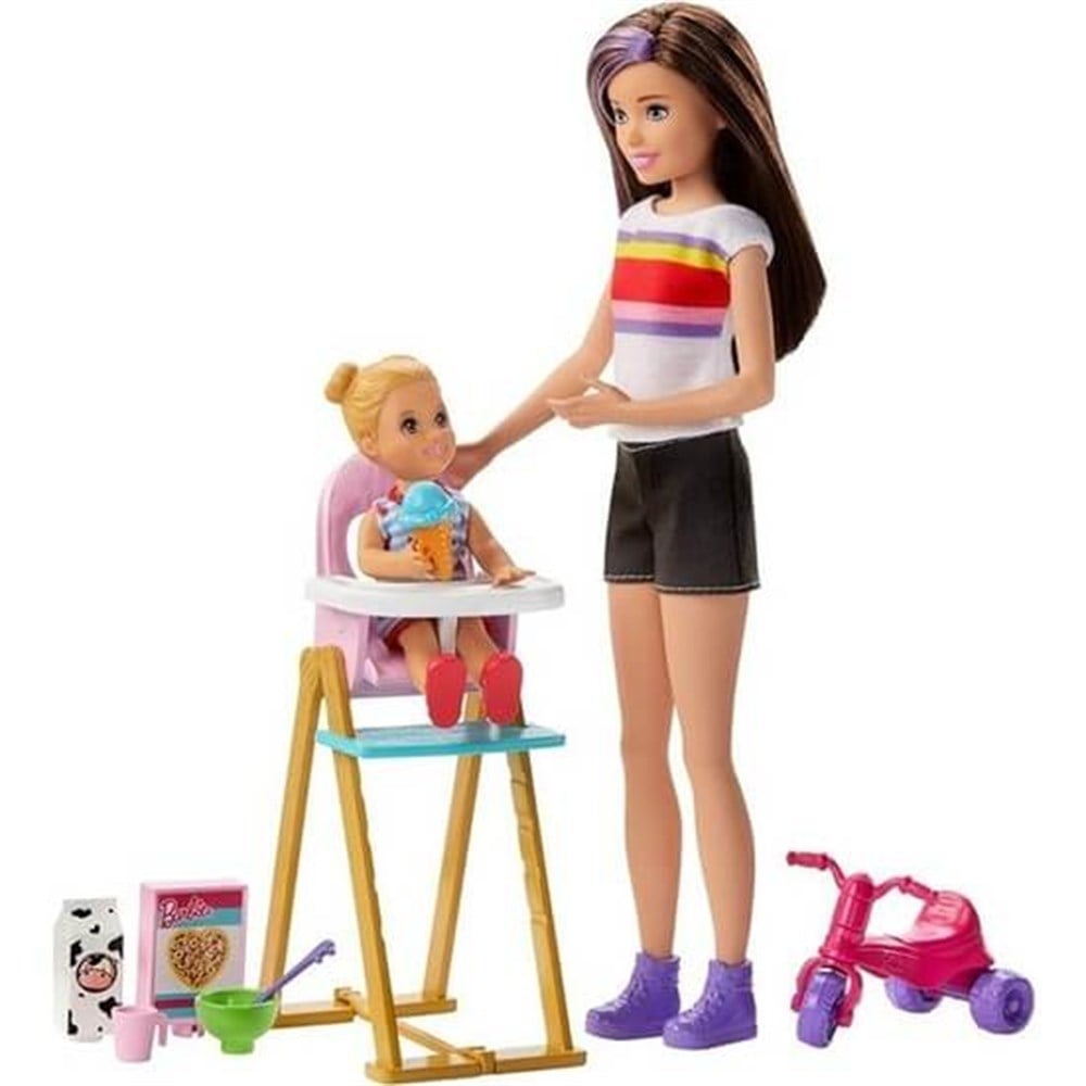 Barbie Bebek Bakıcılığı Oyun Seti Mama Sandalyesi FHY97-GHV87 Barbie GHV87