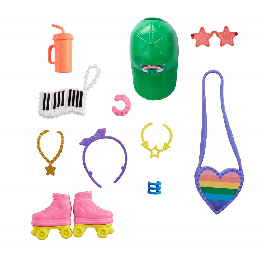 Barbie'nin Moda Aksesuarları Paketi Patenli Aksesuar GWD98-GRC12 Barbie GRC12