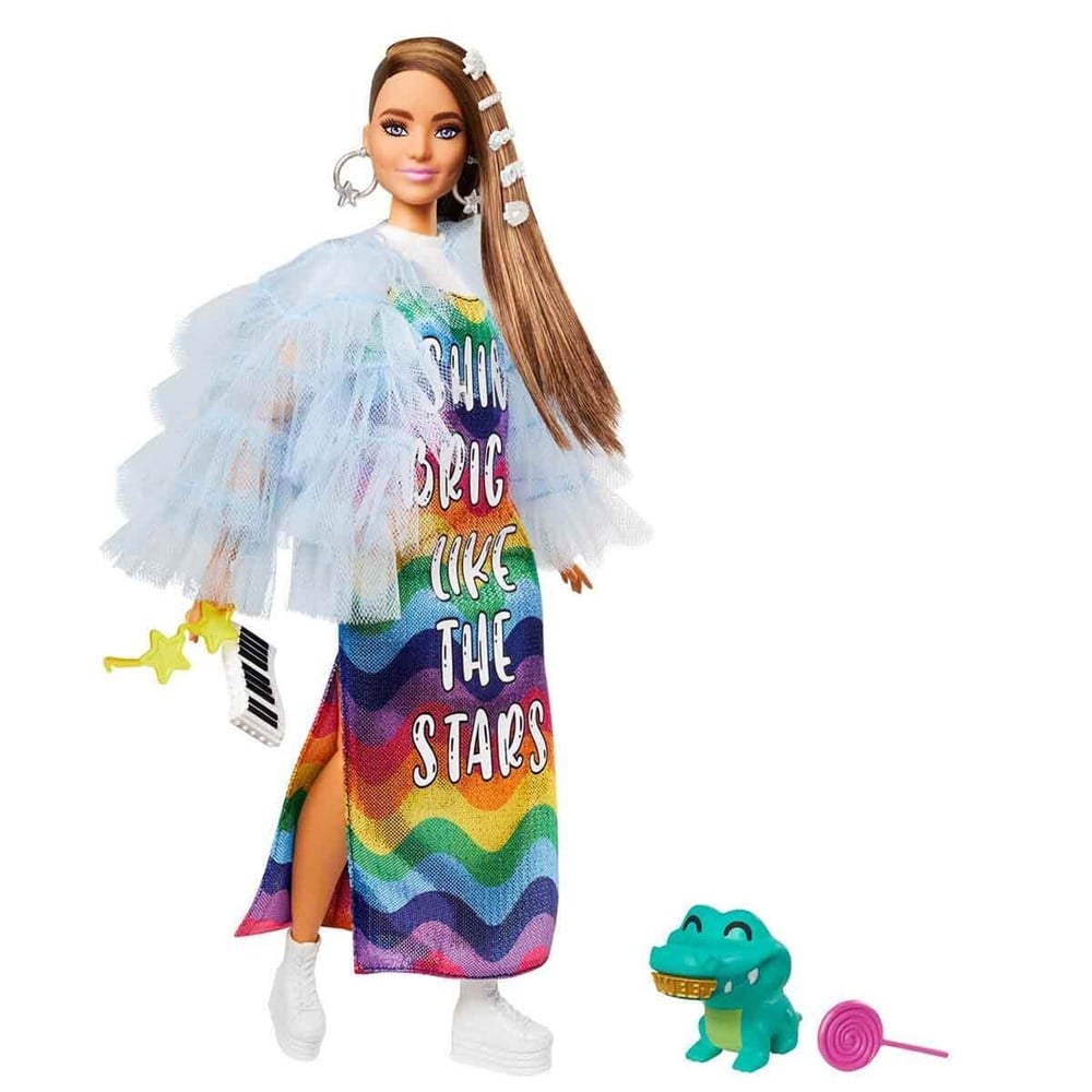 Barbie Extra Renkli Elbiseli Bebek GYJ78 Barbie GYJ78