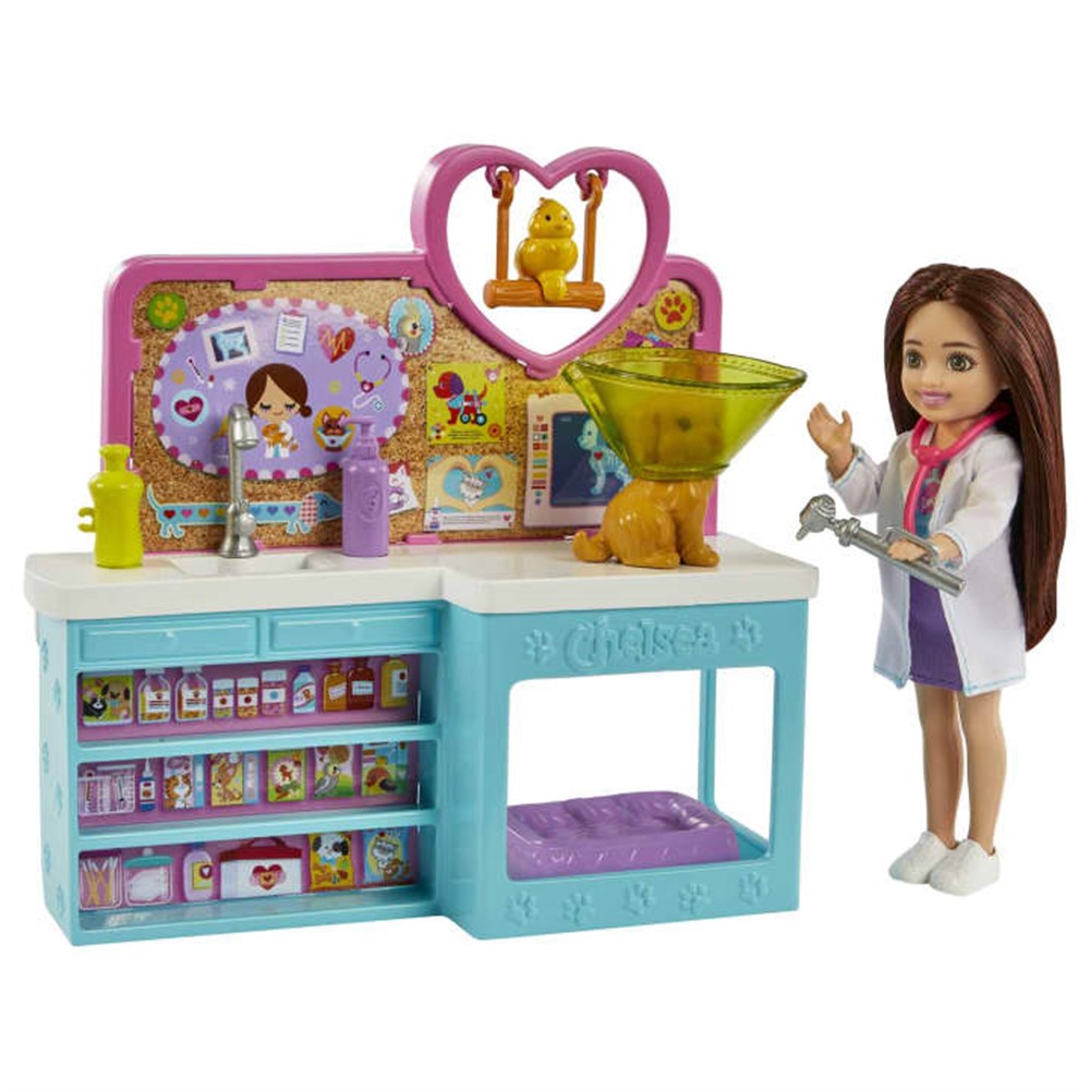 Barbie Chelsea Meslekleri Öğreniyor Veteriner Oyun Seti HGT12 Barbie HGT12