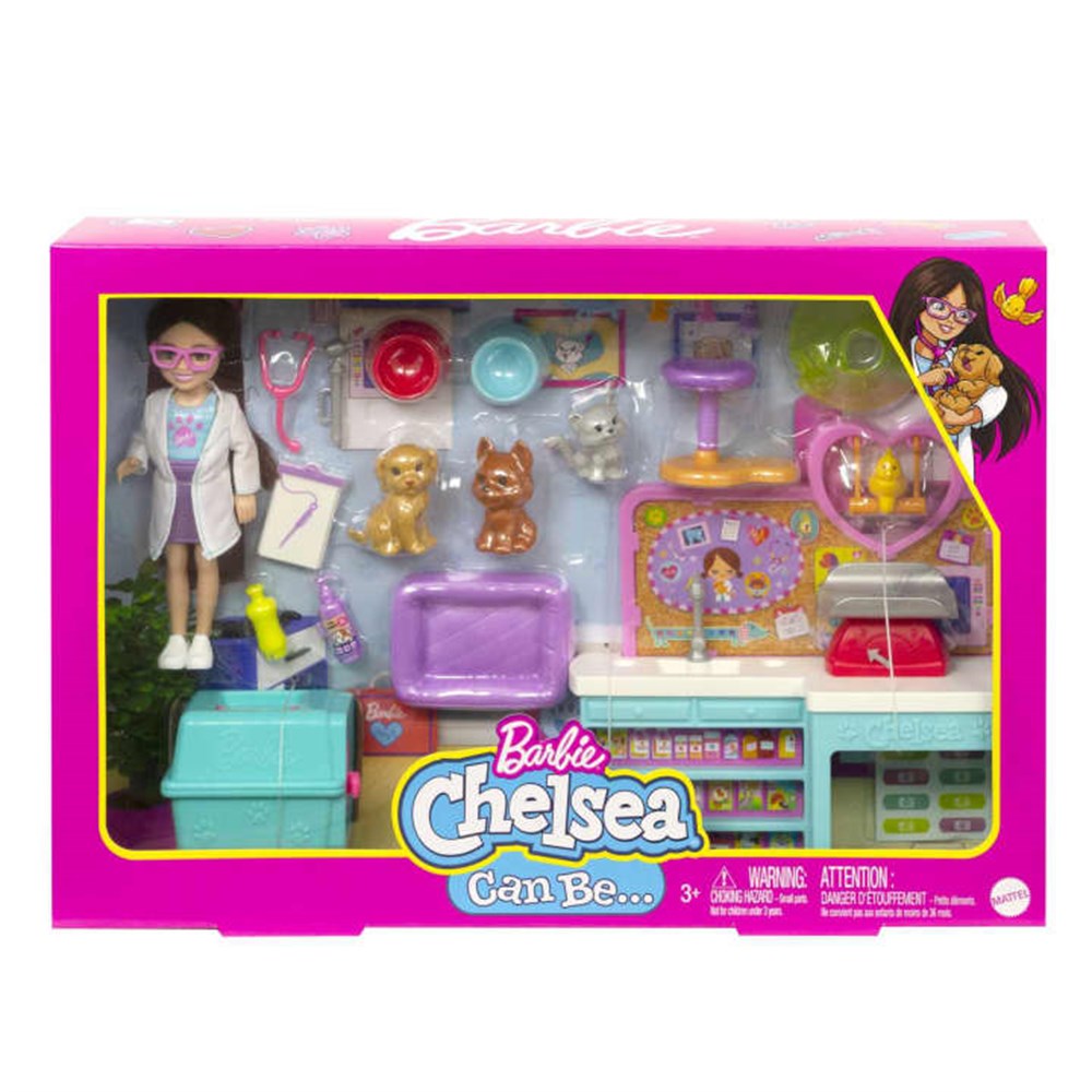 Barbie Chelsea Meslekleri Öğreniyor Veteriner Oyun Seti HGT12 Barbie HGT12