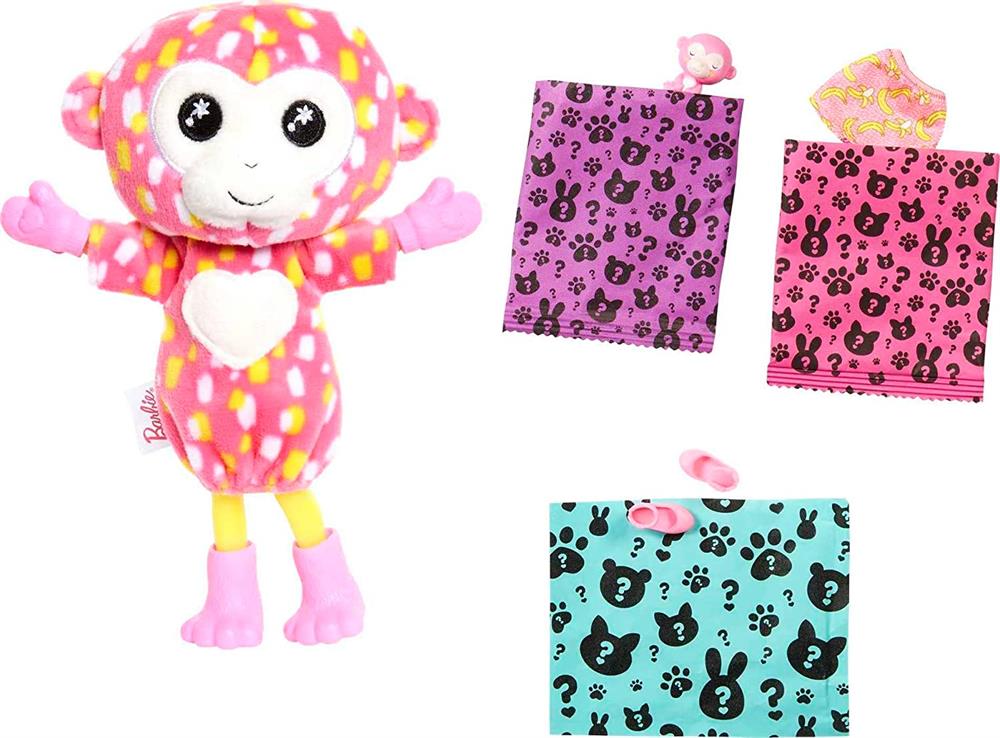 Barbie Cutie Reveal Bebekler Chelsea Tropikal Orman Serisi Maymun HKR12-HKR14 Barbie HKR14