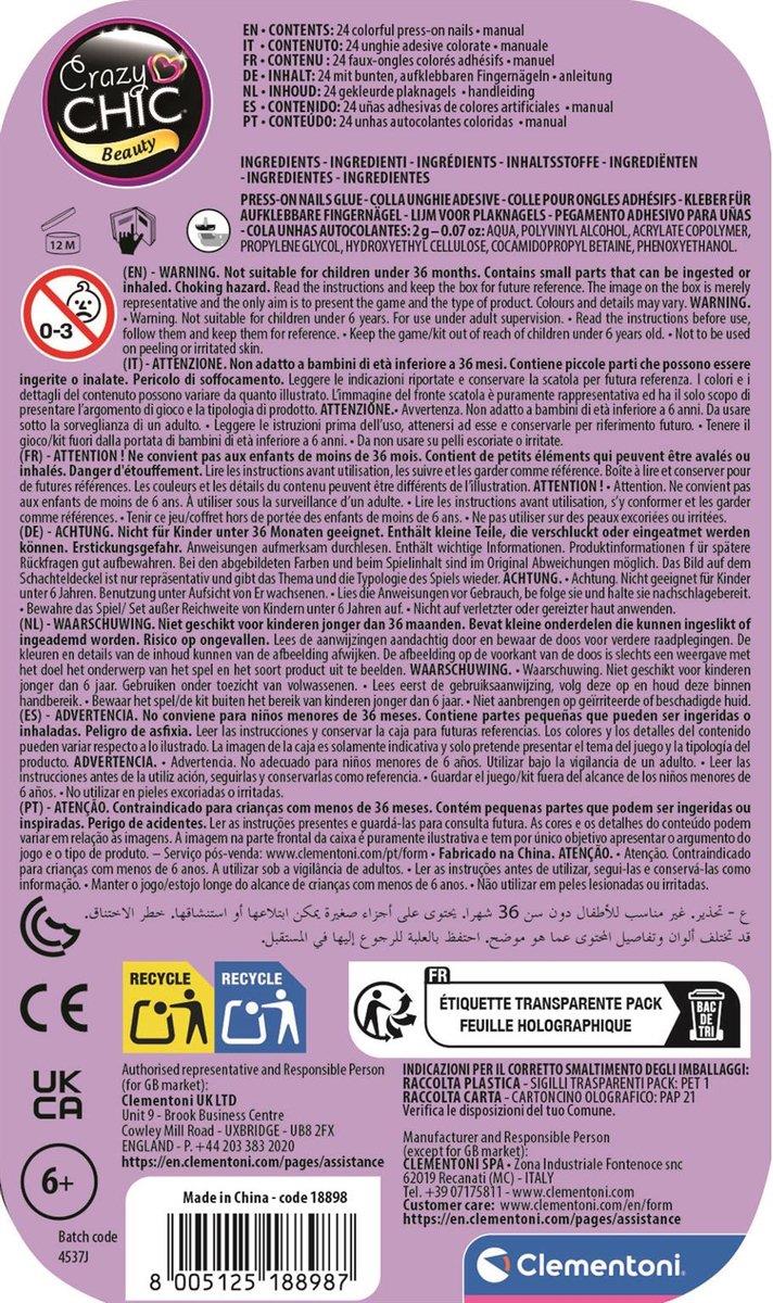 CLEMENTONI CRAZY CHIC TAK GIT TIRNAKLAR KELEBEK 18898 Diğer CLE 18898
