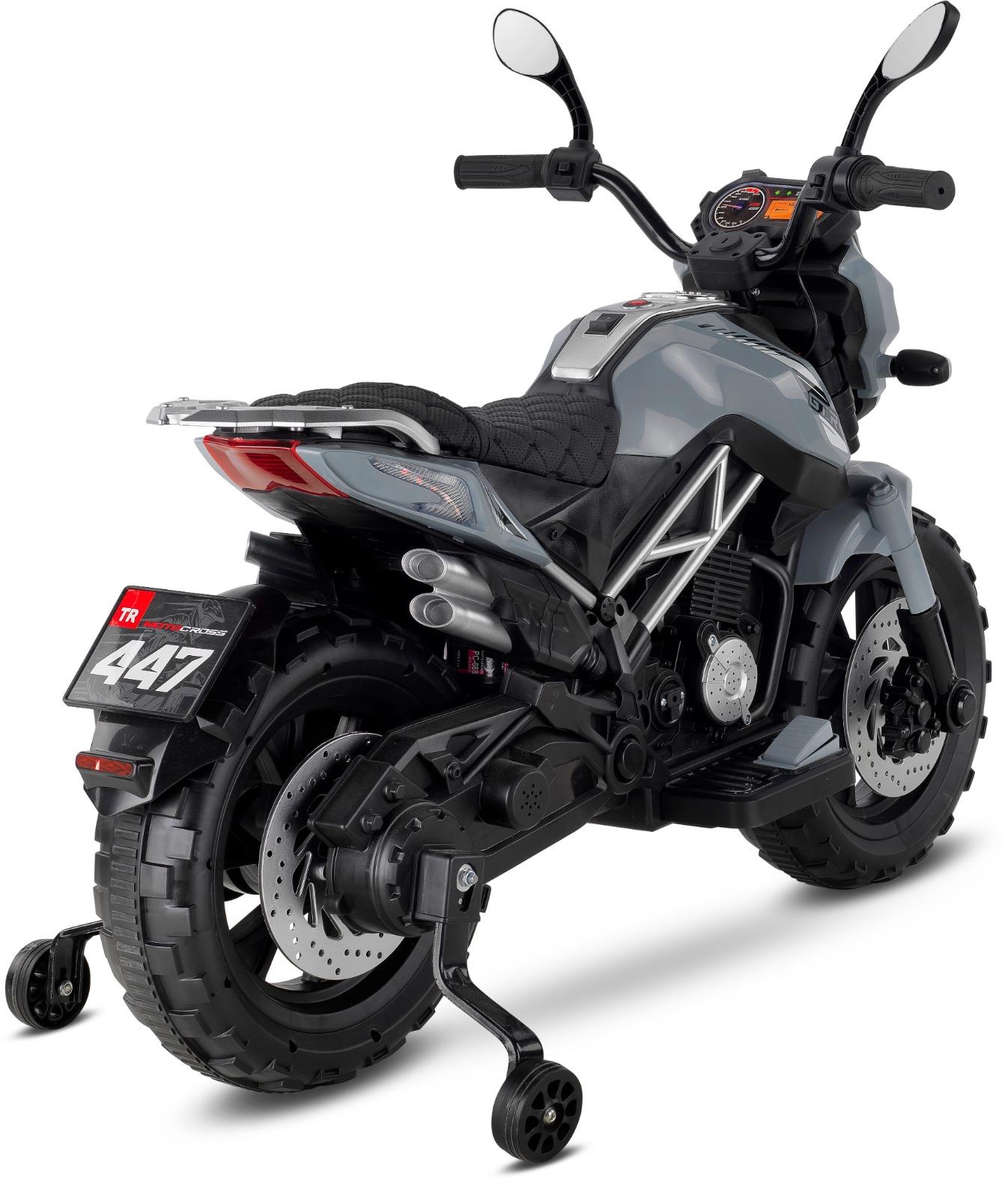 BABYHOPE 447 MOTOCROSS AKULU MOTORSIKLET 12V GRI Diğer 447 MTCRSS G