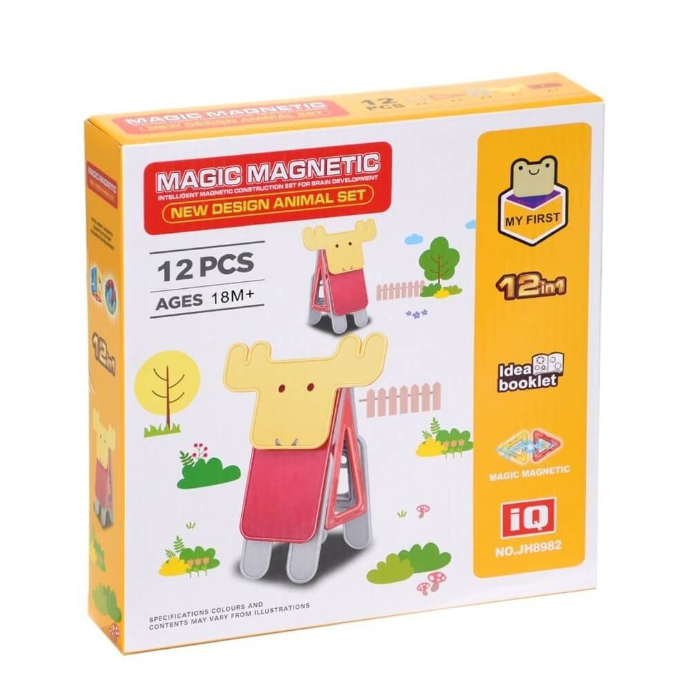 12 Parça Manyetik Geyik Blok Seti Birlik Oyuncak JH8982