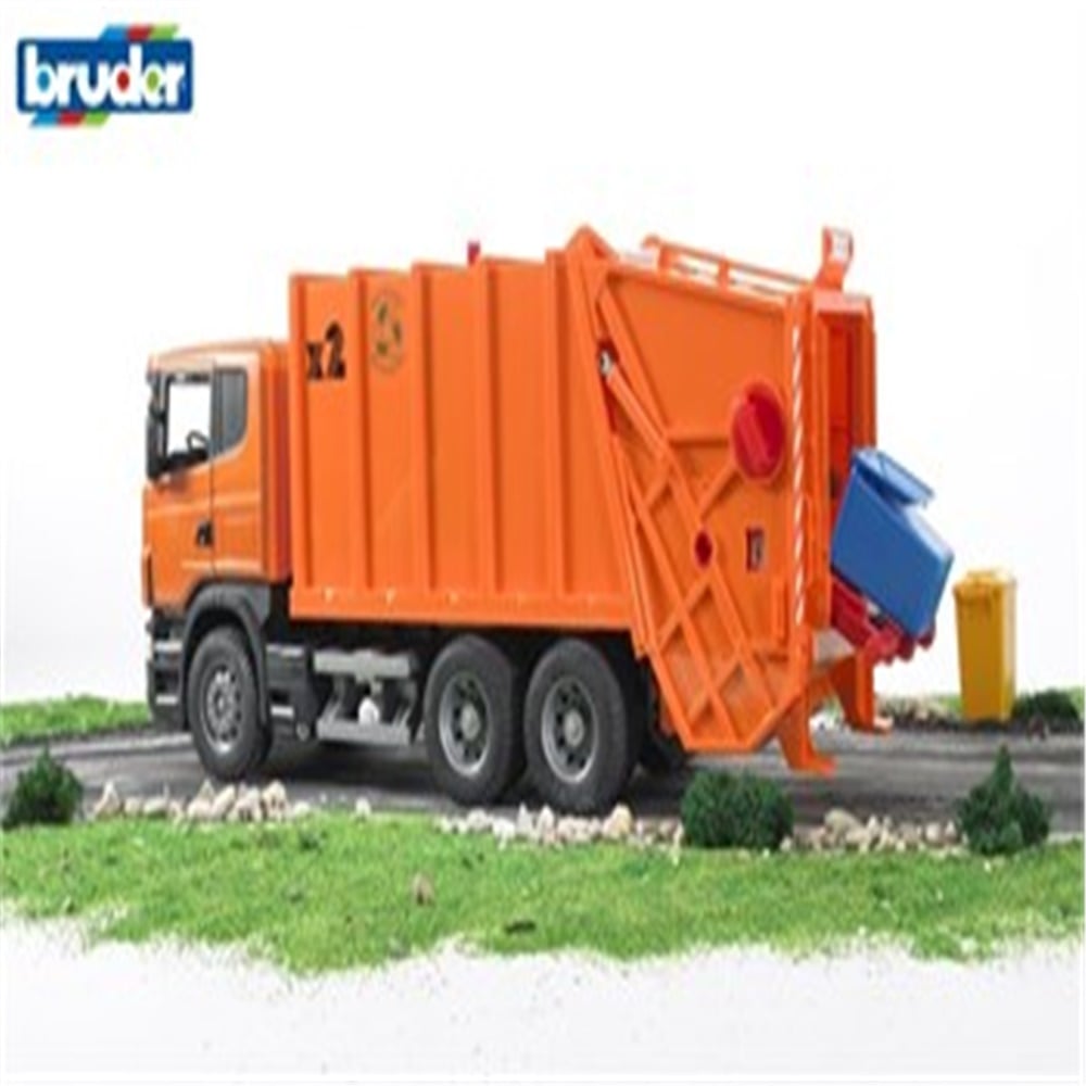 Bruder Scania R Serisi Çöp Kamyonu Turuncu BRD3560