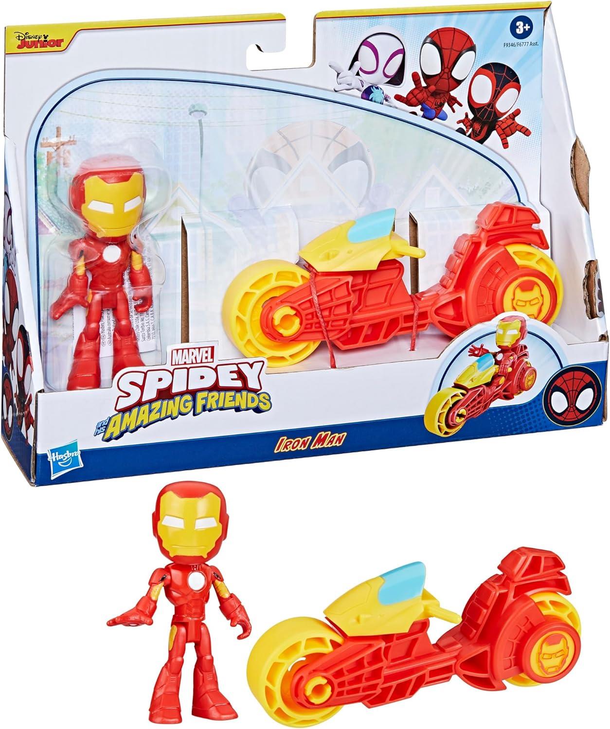 Spider And His Amazing Friends Motosiklet ve Figür İron Man F6777-F9346 Hasbro F9346