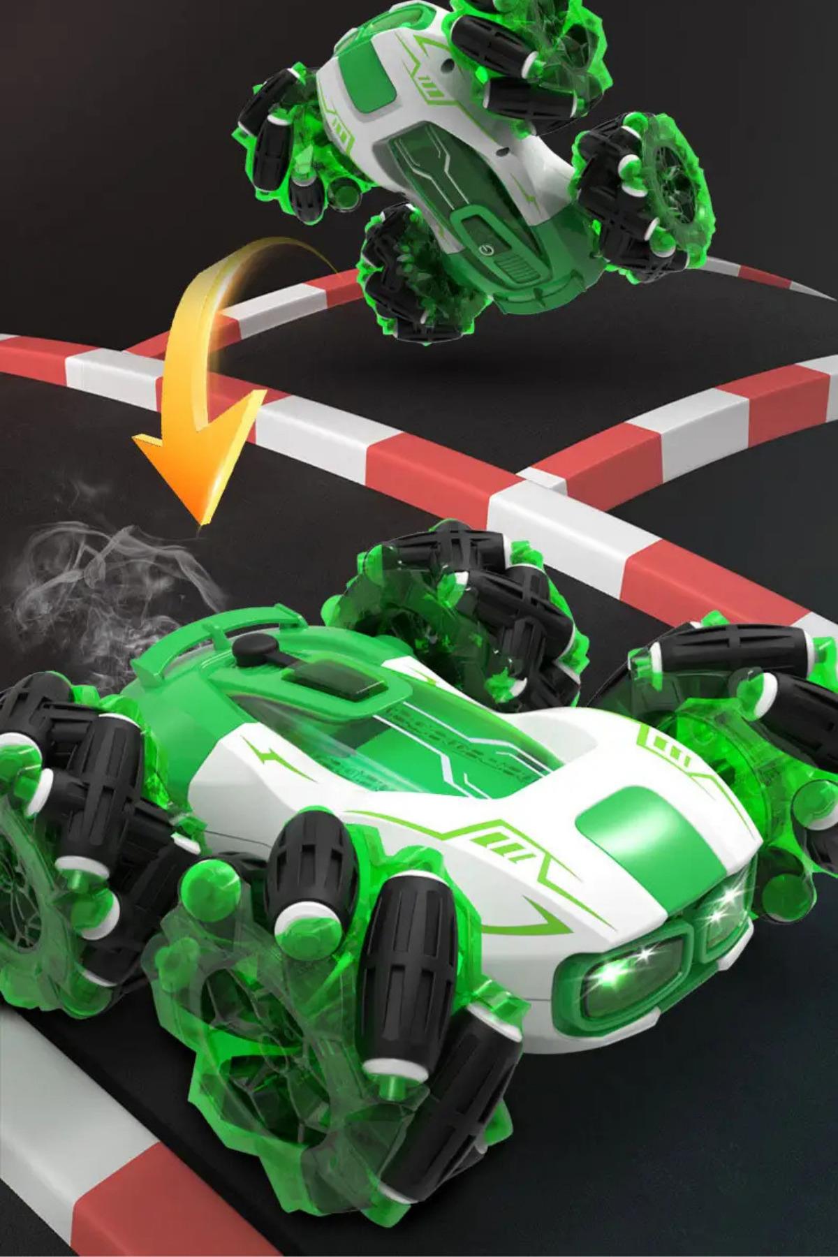 UZAKTAN KUMANDALI FUL FONKSIYON SARJLI STUNT DRIFT VE AKROBAT ARABA YESIL Diğer HG4 33 Y