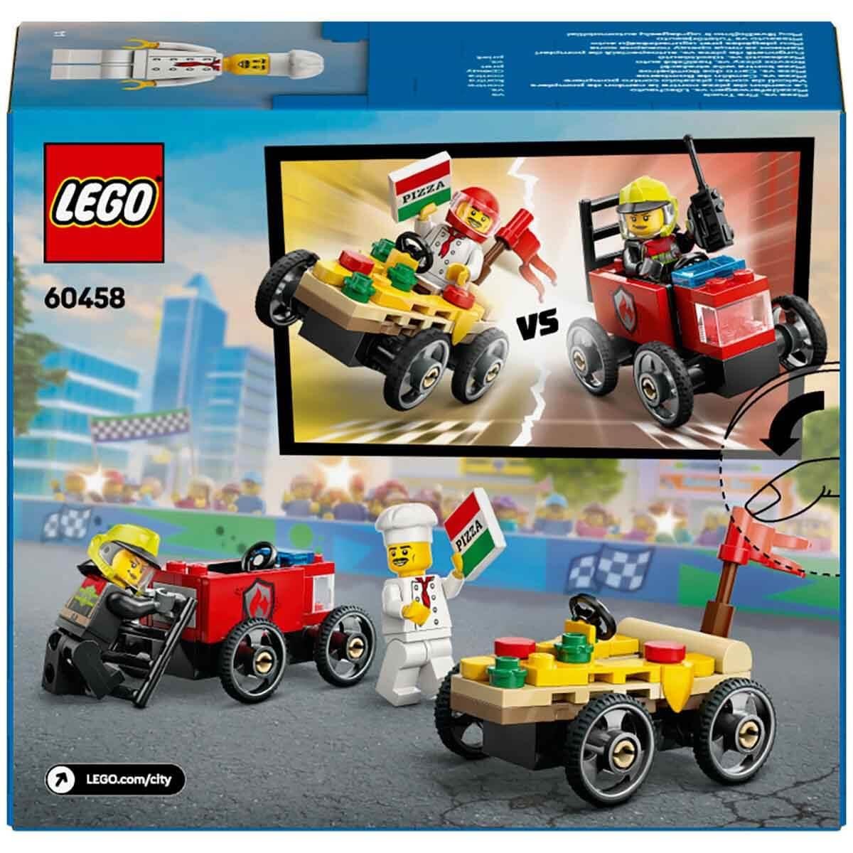 LEGO City Pizza Arabası İtfaiye Kamyonuna Karşı Yarış Arabası Paketi 60458 Lego LSC60458
