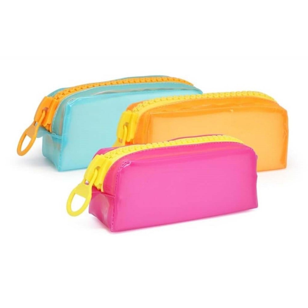 Ceo Sport Kalın Fermuarlı Fosforlu Şeffaf Kalem Kutusu Ceo CEOKL0020