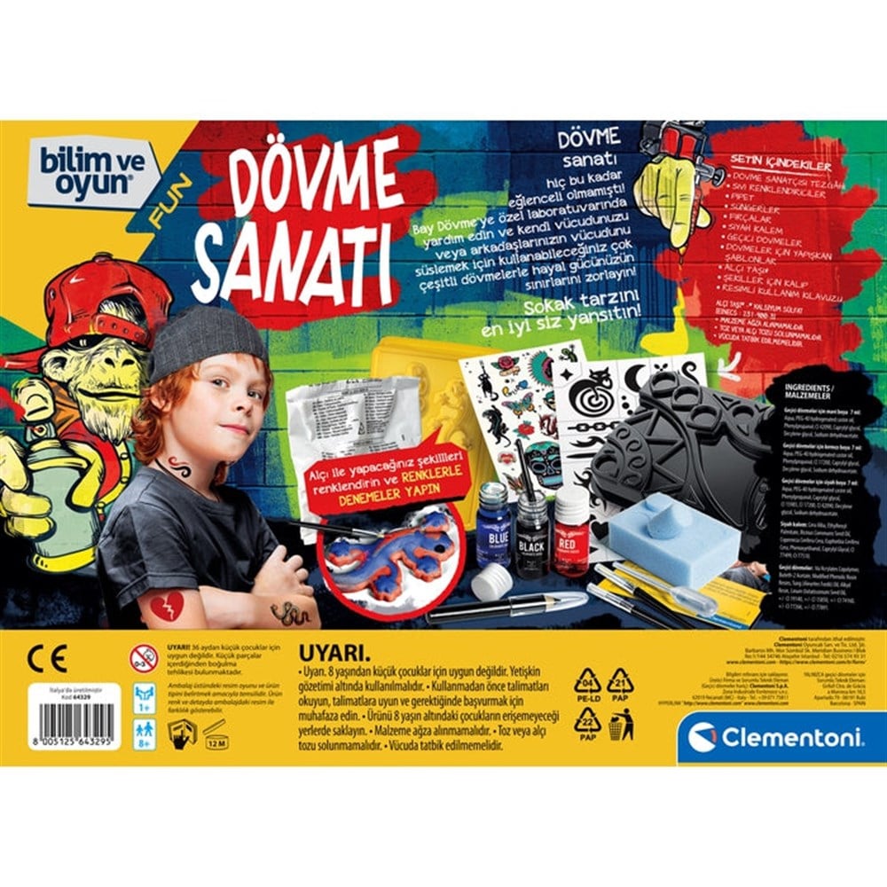 Clementoni Bilim ve Oyun Dövme Sanatı 64329 Clementoni CLE 64329