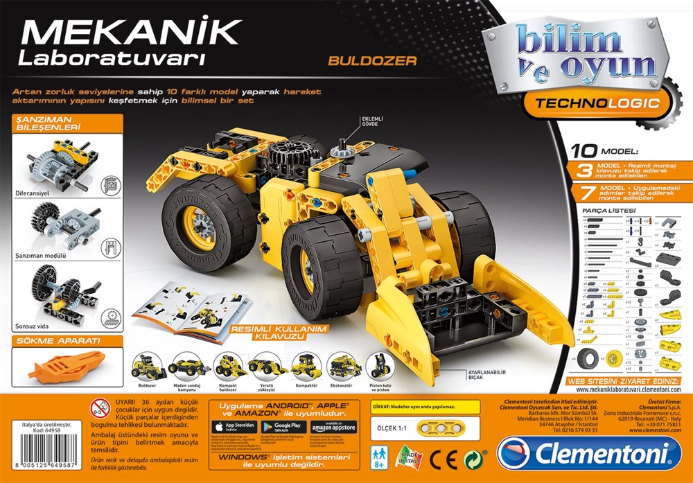 Clementoni Mekanik Laboratuvar Bulldozer CLE64958 Clementoni CLE 64958