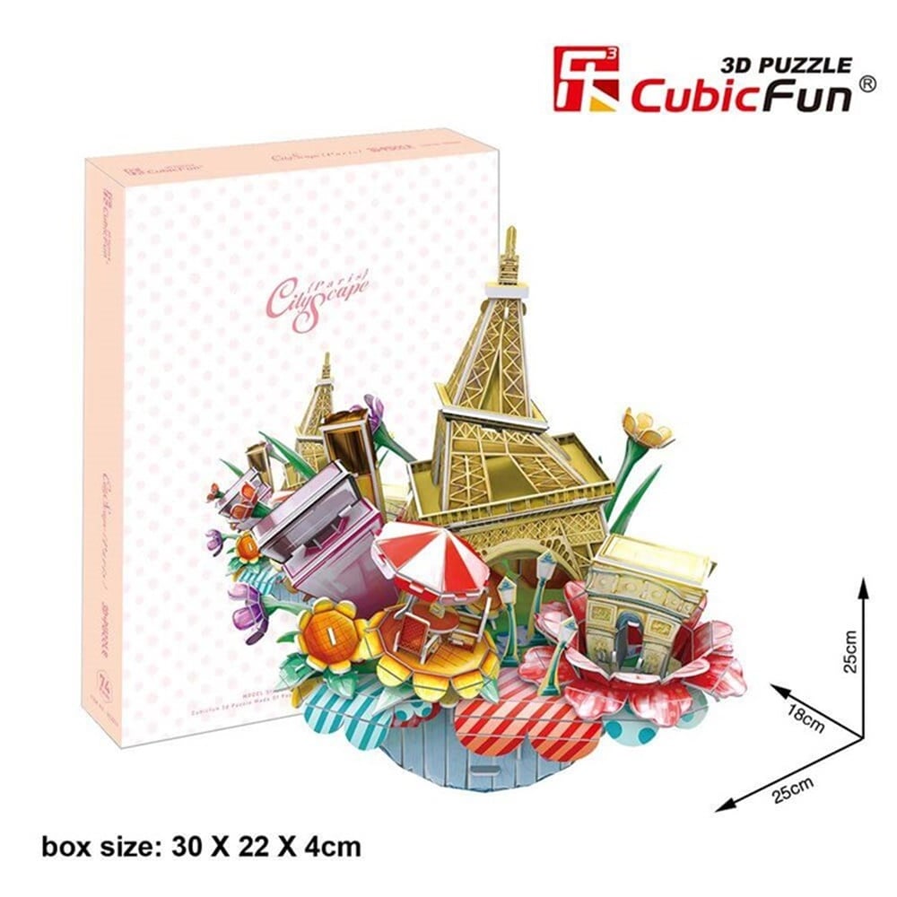 Cubic Fun 3D 74 Parça Puzzle Paris Şehir Kompozisyonu Cubic Fun ORC3204