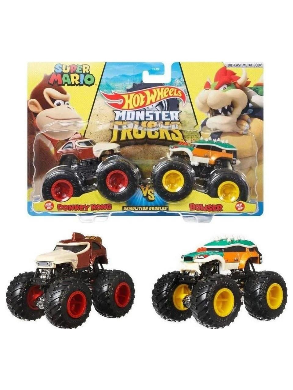 Hot Wheels 1:64 Monster Trucks İkili Araçlar Donkey Kong vs Bowser Hot Wheels HWN69