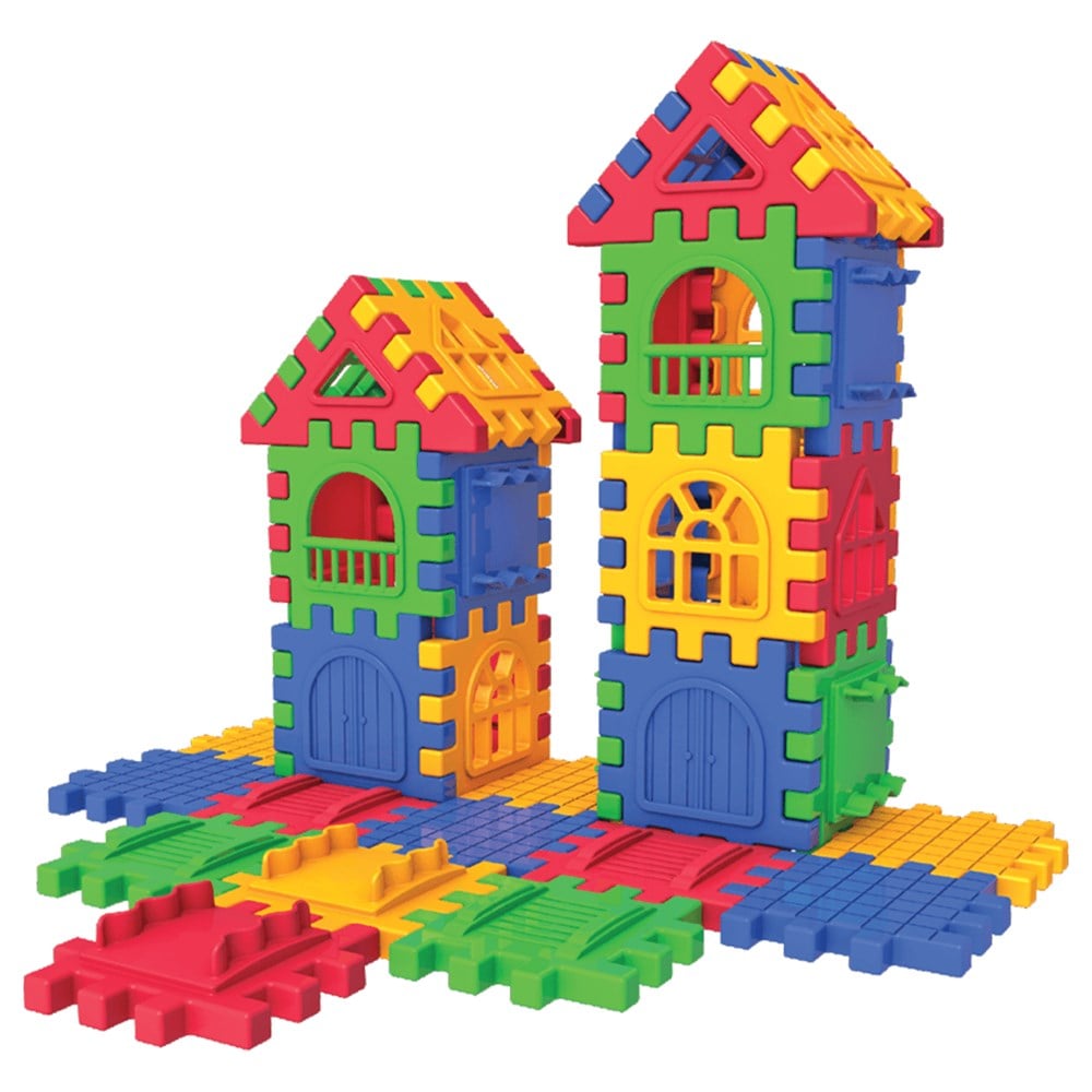 Dede Puzzle City 3D Yapı ve Tasarım Blokları 64 Parça Dede FEN 03702