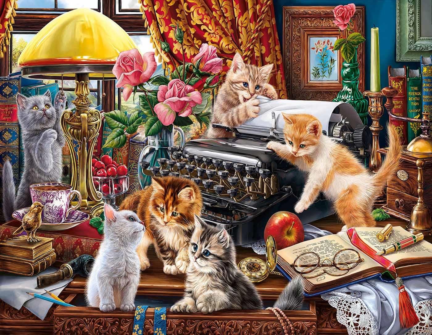 PUZZLE 500 KITTENS IN THE WRITER’S OFFICE Diğer 20052