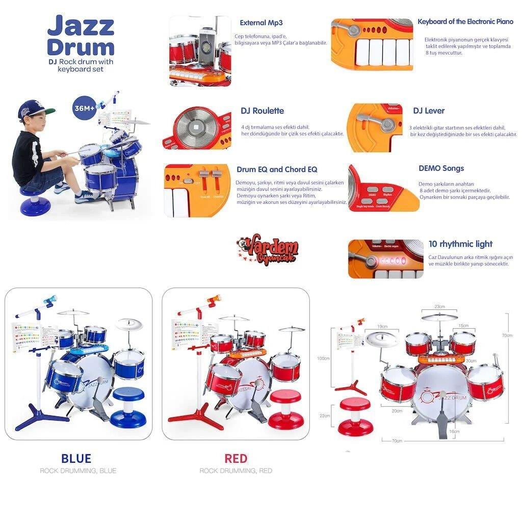 MIKROFONLU MP3 CALAR BATERI SET MAVI Diğer BAO 1704