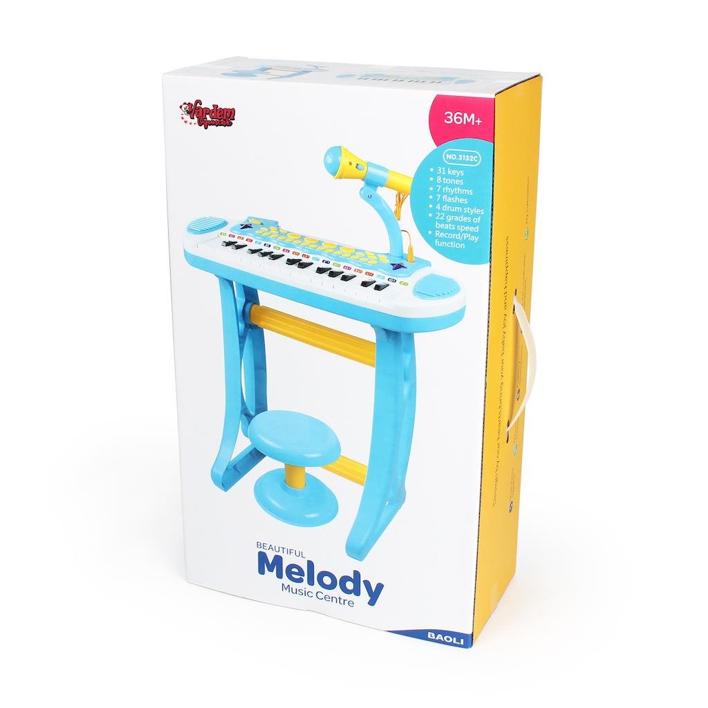 VARDEM MIKROFONLU 24 TUSLU MP3 CALAR MINI PIYANO MAVI Diğer BAO 3132C M