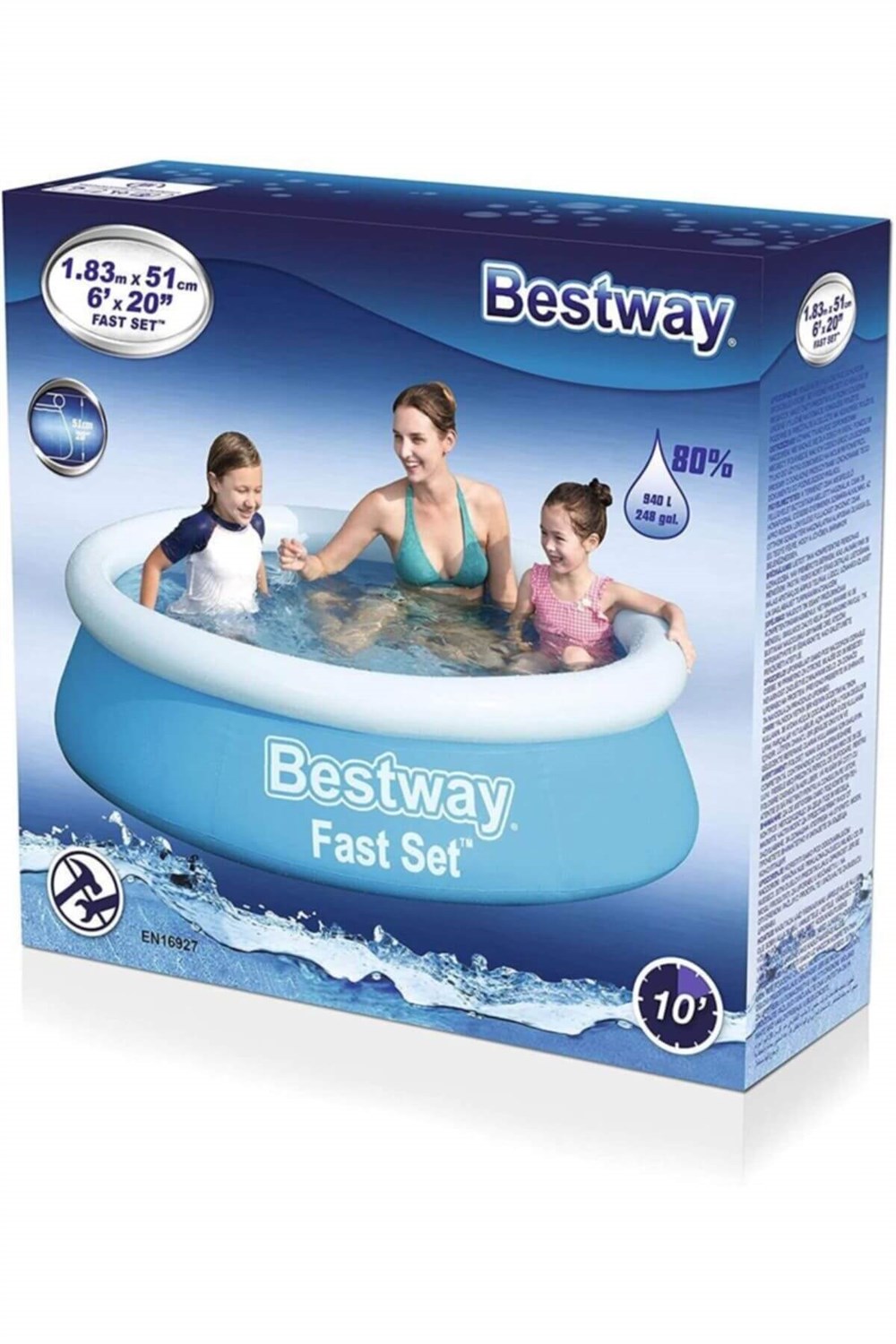 BESTWAY YUVARLAK BASINCLI HIZLI KURULUMLU HAVUZ 183&51 CM Diğer BW57392