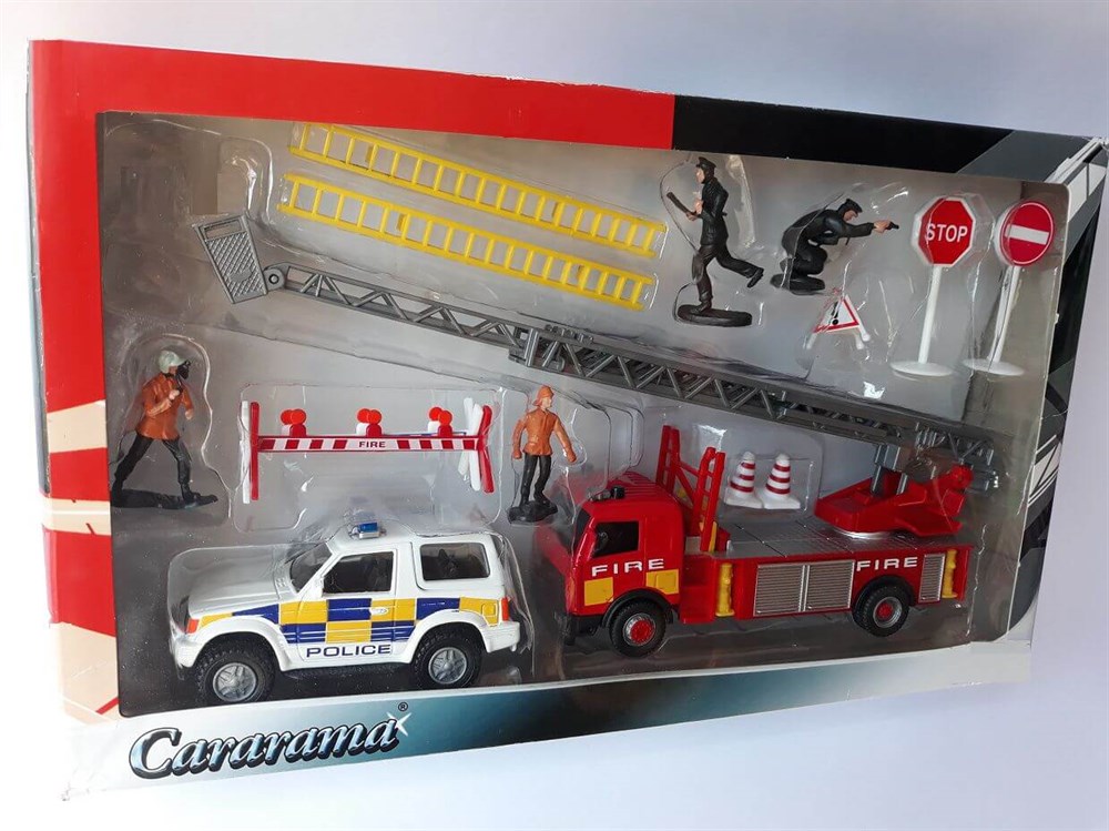Cararama İtfaiye ve Polis Araçlı Yol Yardım Ekibi Oyun Seti 131B-006 Diğer CAR 131B-006
