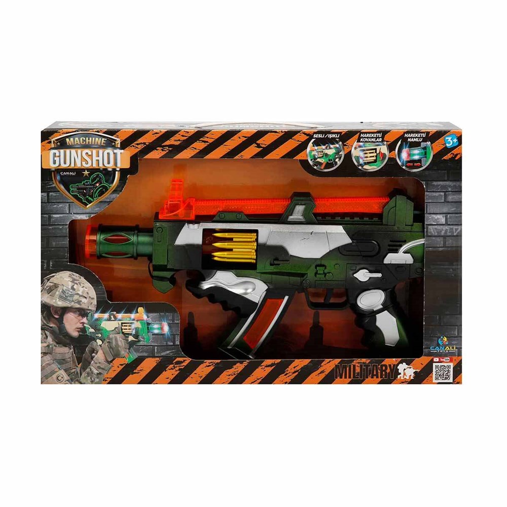Machine Gunshot Sesli ve Işıklı Silah Diğer CNL 3802