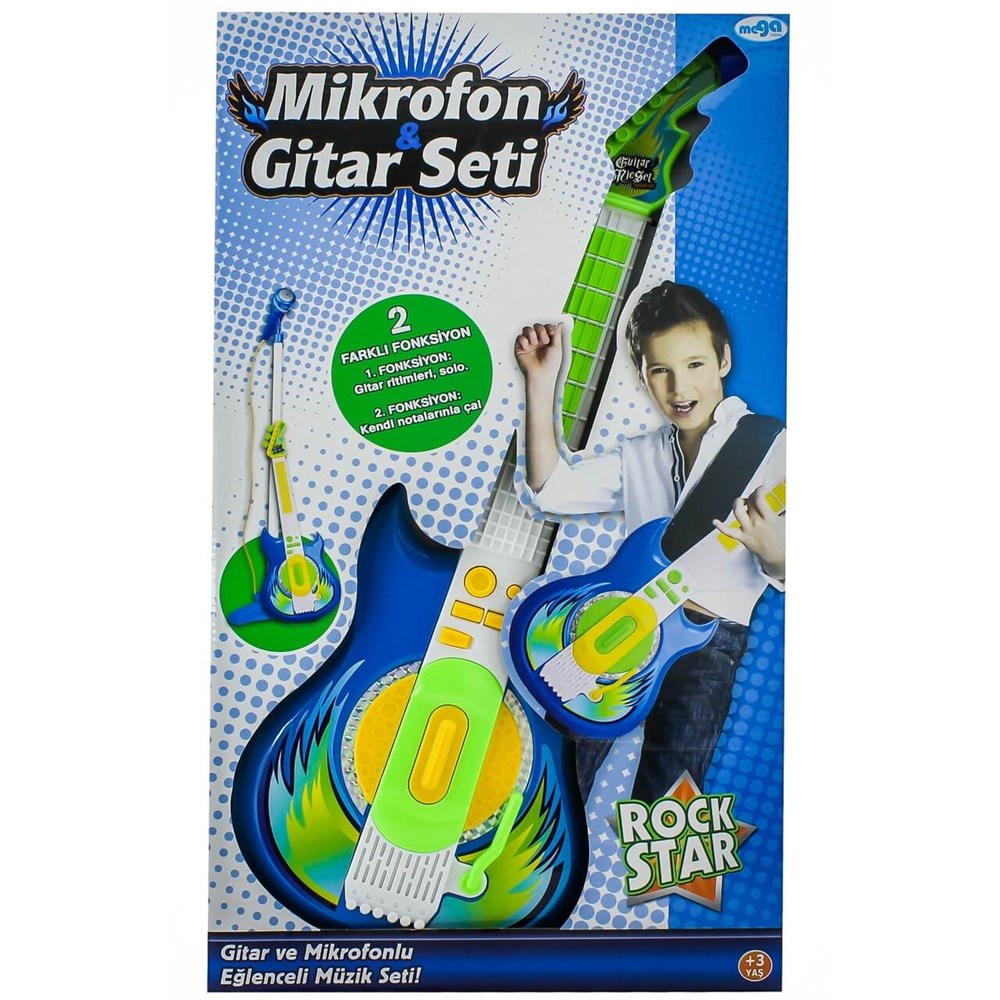 MEGA MIKROFON VE GITAR SETI MAVI Diğer CXY96962